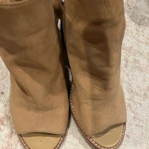 Chinese Laundry Tan Peep-Toe Heeled Boots